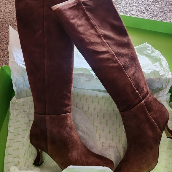 Sam Edelman Leigh Suede Leather knee-high boots. NIB. Brown. Size 5.5 - Picture 4 of 11